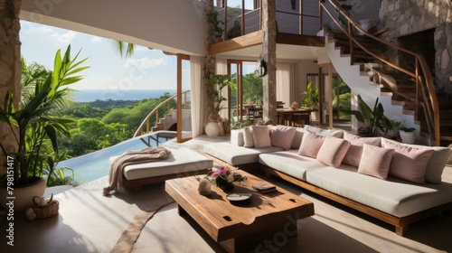 b'Modern Tropical Living Room With Amazing Ocean View'