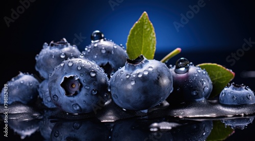 Wallpaper Mural a group of blueberries with water drops on them Torontodigital.ca