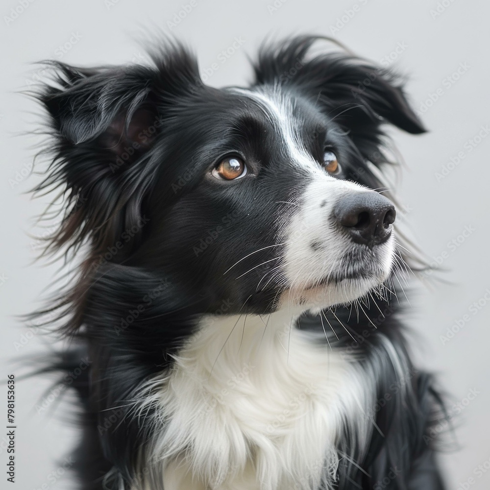 A Border Collie staring off into the distance