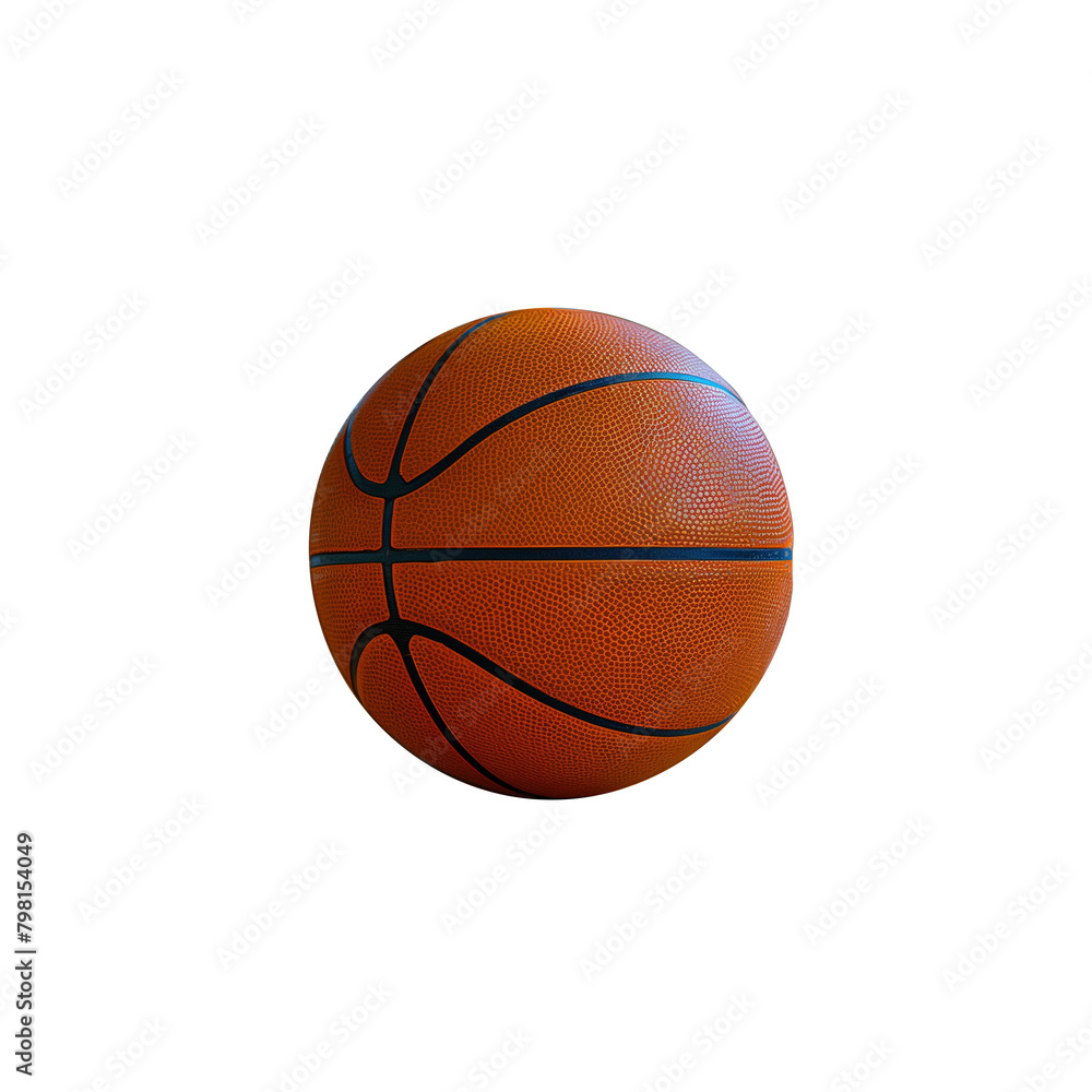 Orange basketball ball with transparent background
