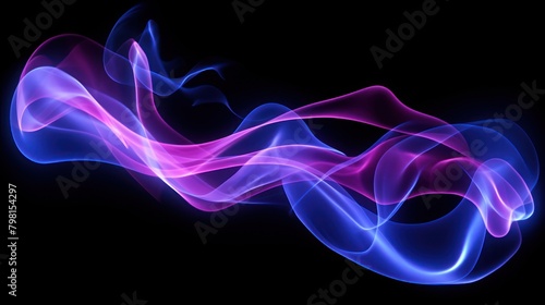 a blue and purple smoke
