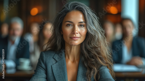 Young woman seating at office