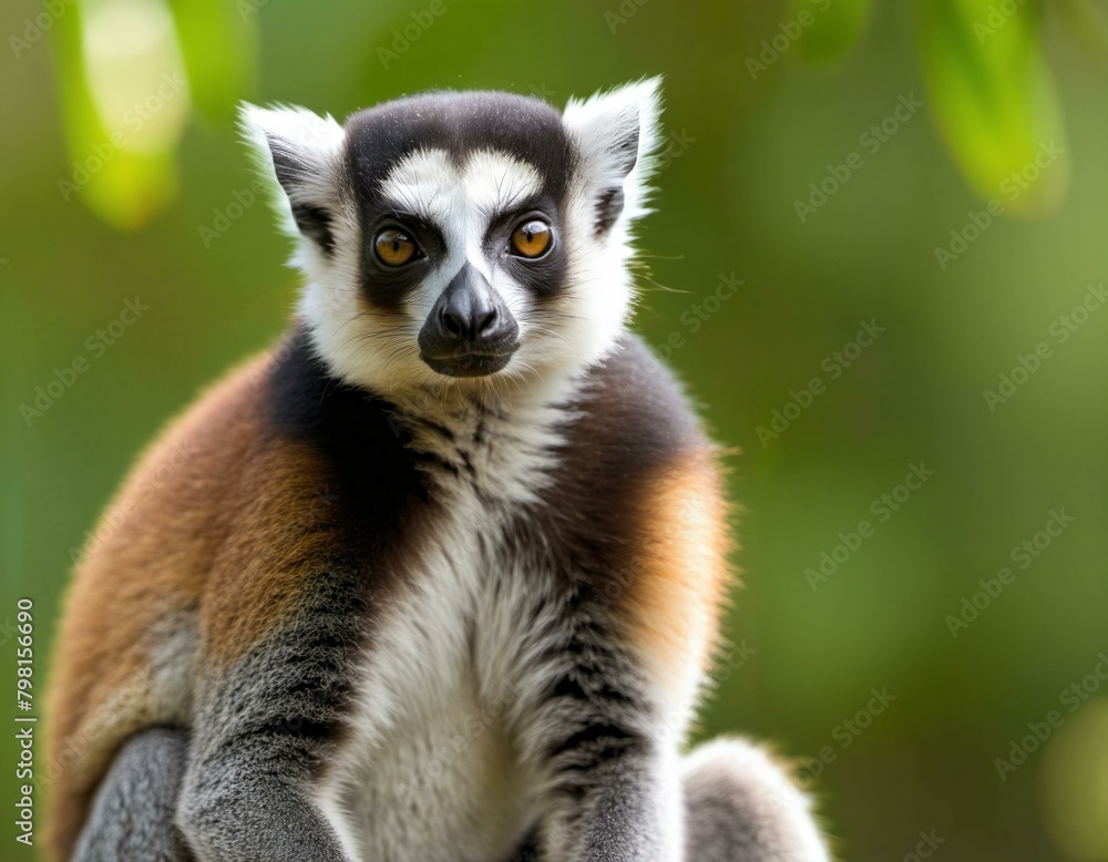 Obraz premium b'A lemur staring at the camera with a curious expression on its face'