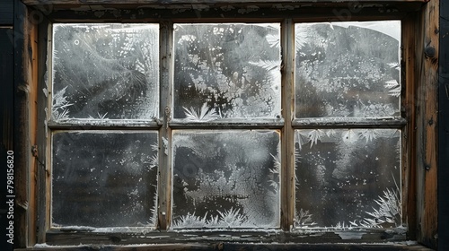 b Ice crystals on a window 
