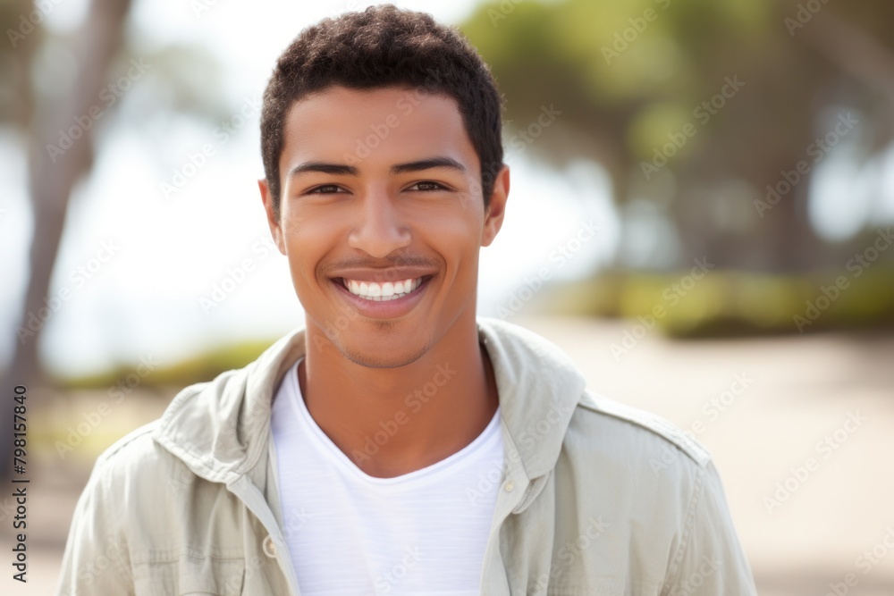 a man smiling at the camera a man smiling at the camera