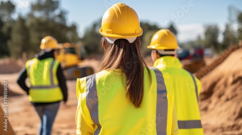 a group of people wearing yellow hard hats