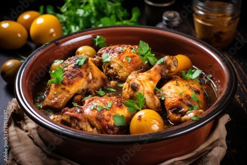 a bowl of chicken stew