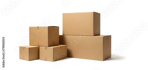 A group of cardboard boxes of various sizes on a plain background © Studio One