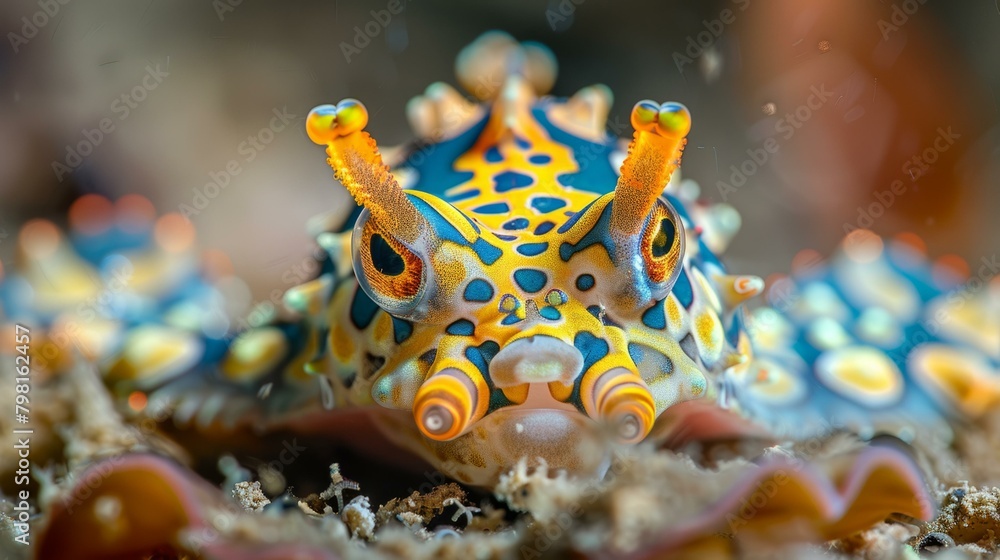 b'Underwater photography of a colorful Nudibranch' b'Underwater photography of a colorful Nudibranch'