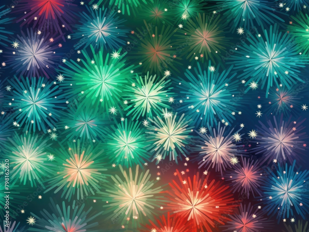 a colorful fireworks in the sky