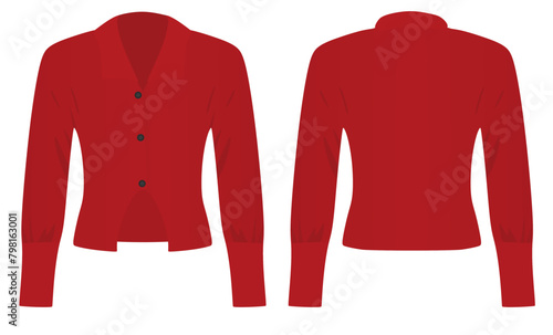 Long sleeve sweater. vector illustration