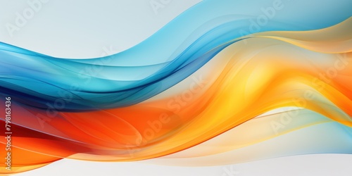 a blue and orange waves