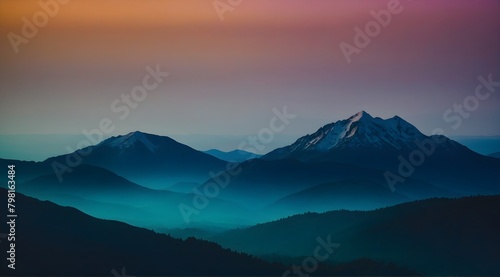 Abstract background of mountains in the morning fog