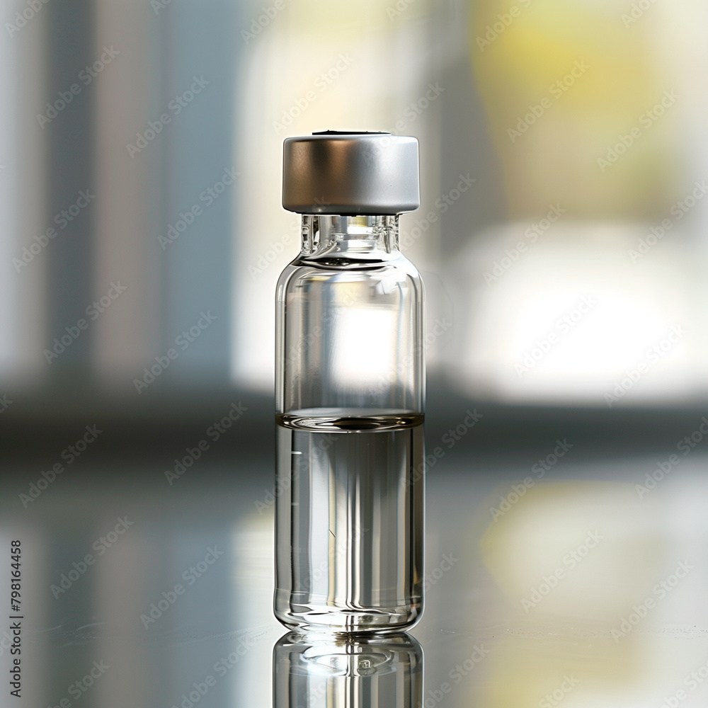 Grey Chemical in a Vial on a Shiny Mantle: The Essence of Modernity Grey Chemical in a Vial on a Shiny Mantle: The Essence of Modernity