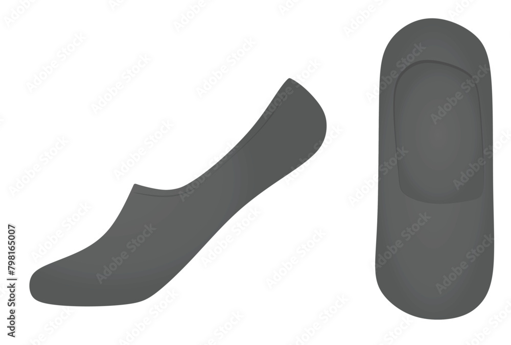 Grey short sock. vector illustration Grey short sock. vector illustration