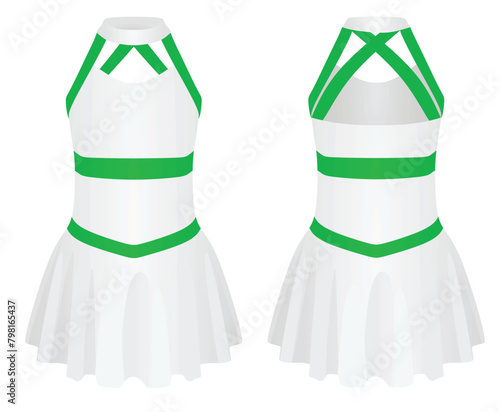 Green cheerleaders dress. vector illustration