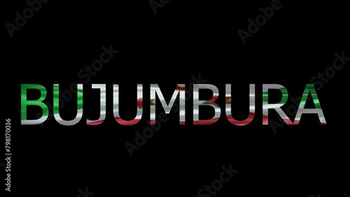 Bujumbura Name on Transparent Background. Waving Flag photo