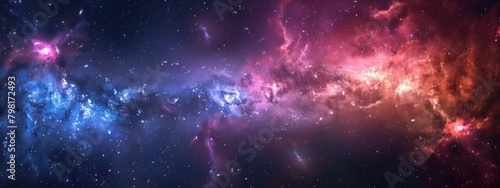 Nebula and galaxies in space. Abstract cosmos background.