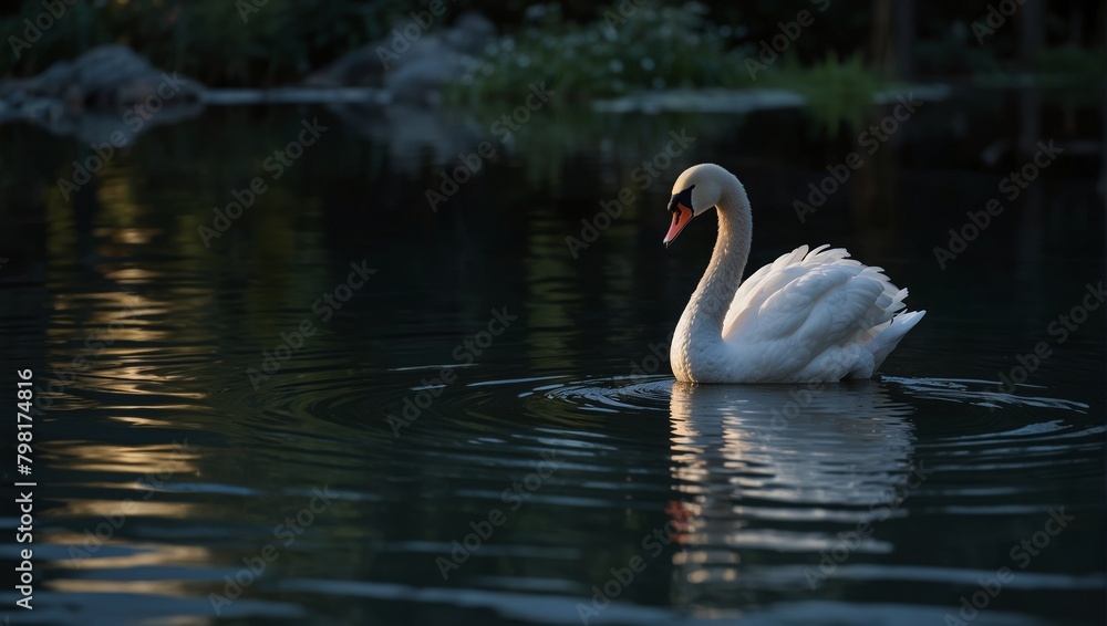 swan on the water swan on the water