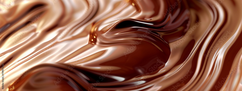 Melted brown chocolate close-up background Melted brown chocolate close-up background