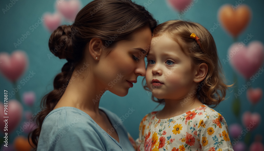 A mother and her child. Portrait. Mother's Day Concept. You can write your own message on the image. High Quality image. You can change the resulation as you like. A mother and her child. Portrait. Mother's Day Concept. You can write your own message on the image. High Quality image. You can change the resulation as you like.