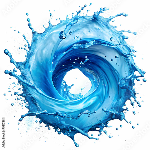 blue water swirl splash cut out photo