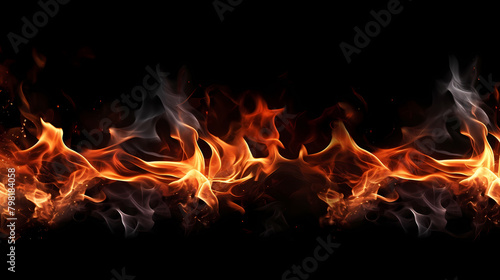 flames on black background © xuan