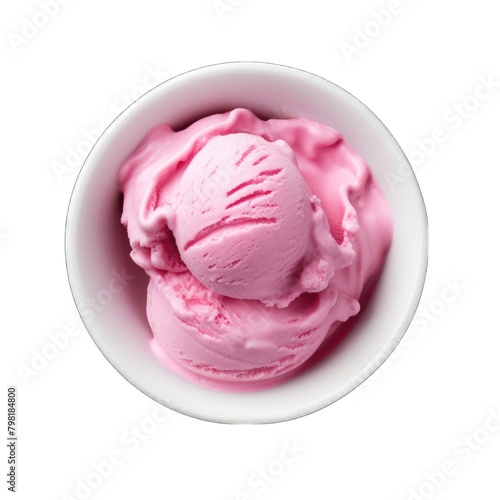 Create A High Quality pink ice cream scoop in a cup