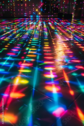 Rainbow floor made of light reflections