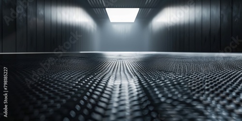 Carbon Elegance: Monochrome Photo of Dark Room with Textured Carbon Fiber Background