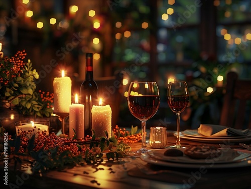 candlelit dinner setting, intimate and warm , high resolution