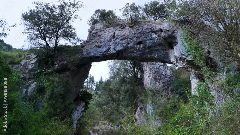 Landscape around the natural stone Arch of Jentilzubi in Dima in the Province of Bizkaia. Basque Country. Spain. Europe Landscape around the natural stone Arch of Jentilzubi in Dima in the Province of Bizkaia. Basque Country. Spain. Europe
