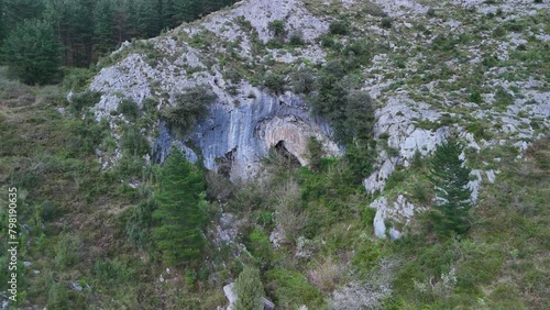 Baltzola Caves in the surroundings of the natural stone Arch of Jentilzubi in Dima in the Province of Bizkaia. Basque Country. Spain. Europe photo