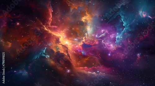 Radiant cosmic nebula galaxy in the expanse photo
