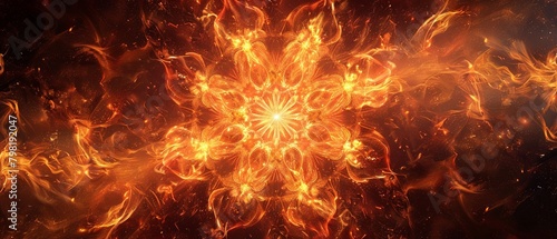 Fire Mandala  Intricate and symmetrical patterns formed by flames