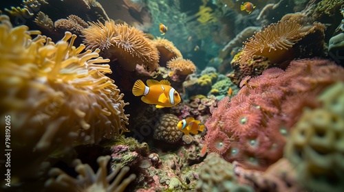 A time-lapse video of a bustling coral reef, capturing the dynamic and vibrant nature of these underwater ecosystems. world oceans day