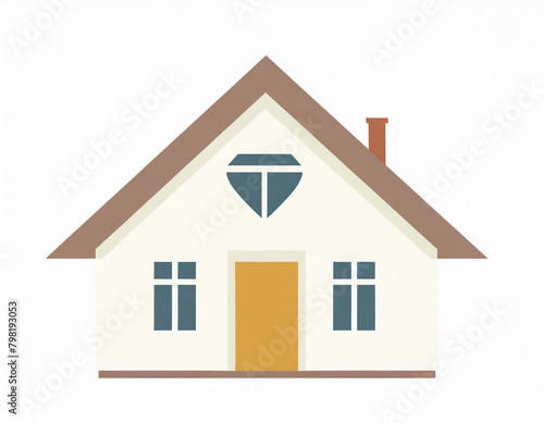 かわいい家のイラスト。CG風。AI生成画像。