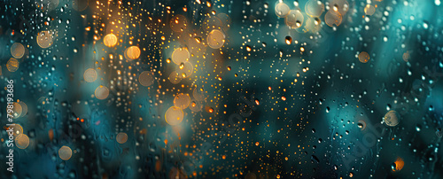 A blurry image of raindrops on a window photo