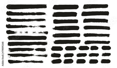 Hand Drawn Round Sponge Thin Artist Brush Straight Lines Mix High Detail Abstract Vector Background Mix Set 