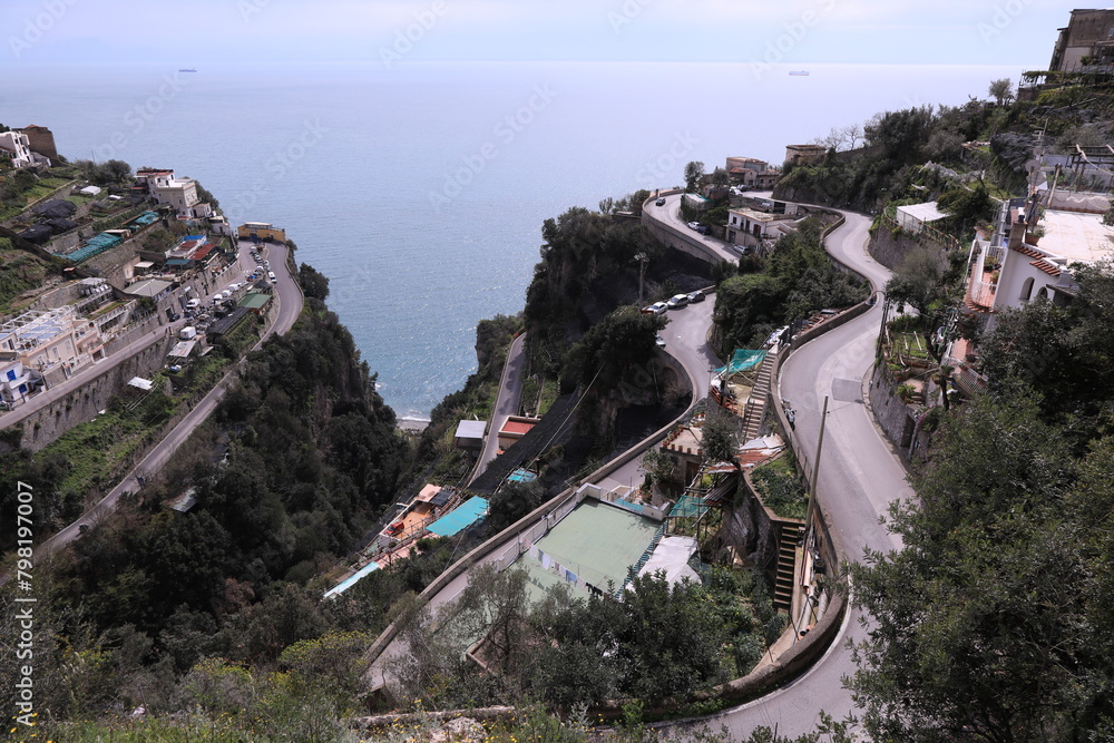 car in the mountains, amalfi coast