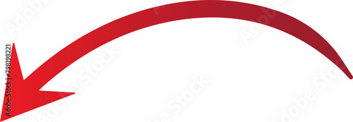 red arrow sign with transparent background