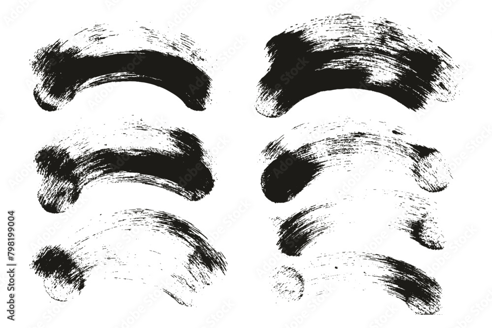 Hand Drawn Round Sponge Thick Artist Brush Curved Background High Detail Abstract Vector Background Set Hand Drawn Round Sponge Thick Artist Brush Curved Background High Detail Abstract Vector Background Set