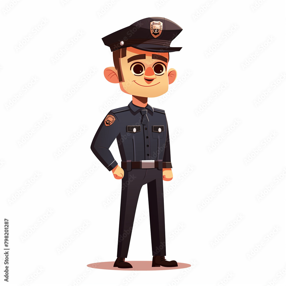 Police officer dressed in uniform. Policeman isolated on white background Police officer dressed in uniform. Policeman isolated on white background