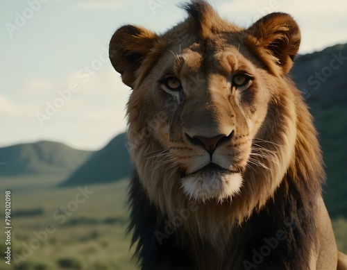 lion that is standing in the grass