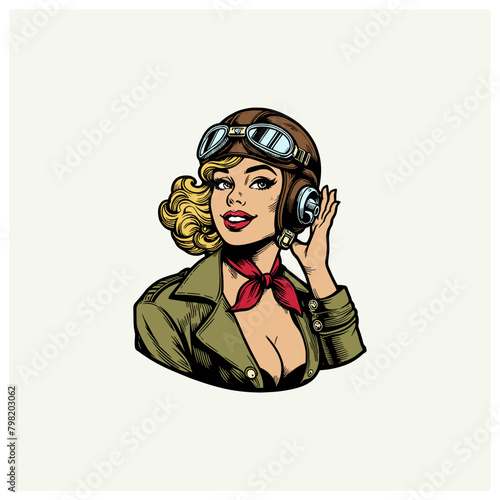 pilot pinup girl pin up