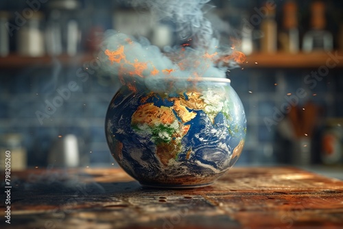 Earth as a pressure cooker, about to explode from heat