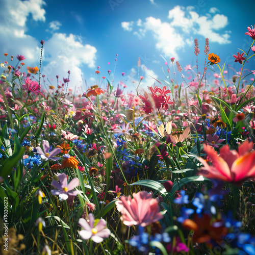 Spring Unfolds in a Blossoming Garden: A Floral Bloom Parade photo