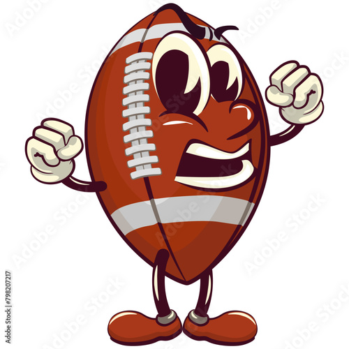 american football cartoon vector isolated clip art illustration mascot be healthy and strong enough to become a champion, vector work of hand drawn