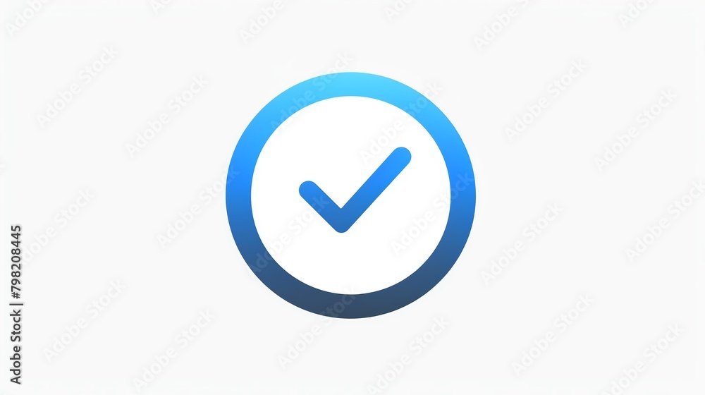Icon depicting a checkmark inside a circle, simple and clear, signifying completion and success Icon depicting a checkmark inside a circle, simple and clear, signifying completion and success
