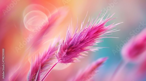 A close up of a pink flower with blurry background, AI